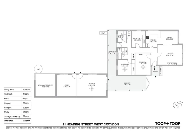 Floorplan of Homely house listing, 21 Heading Street, West Croydon SA 5008