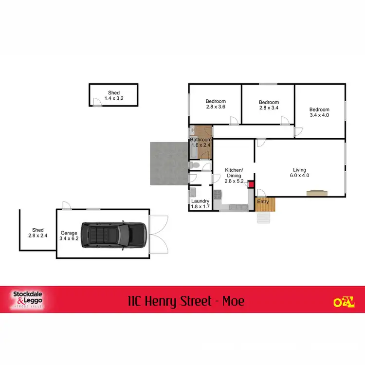 Floorplan of Homely house listing, 11C Henry Street, Moe VIC 3825