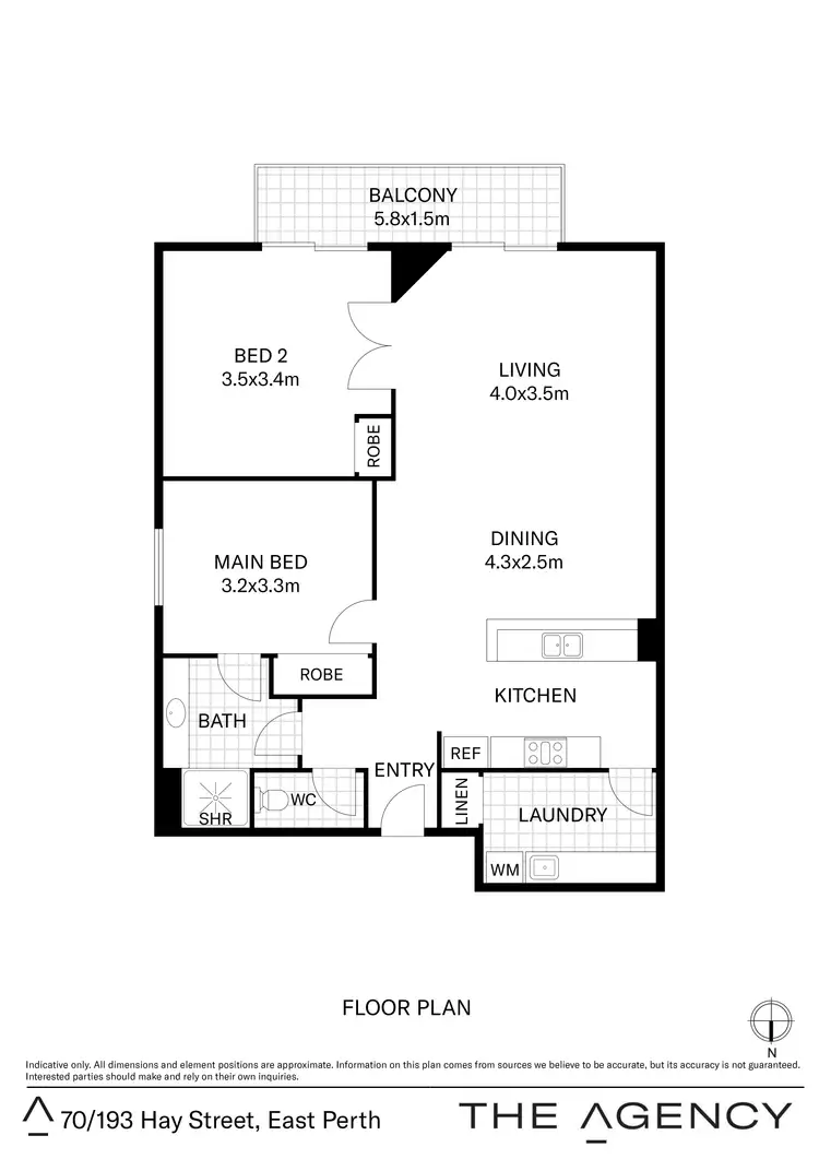 Floorplan of Homely apartment listing, 70/193 Hay Street, East Perth WA 6004