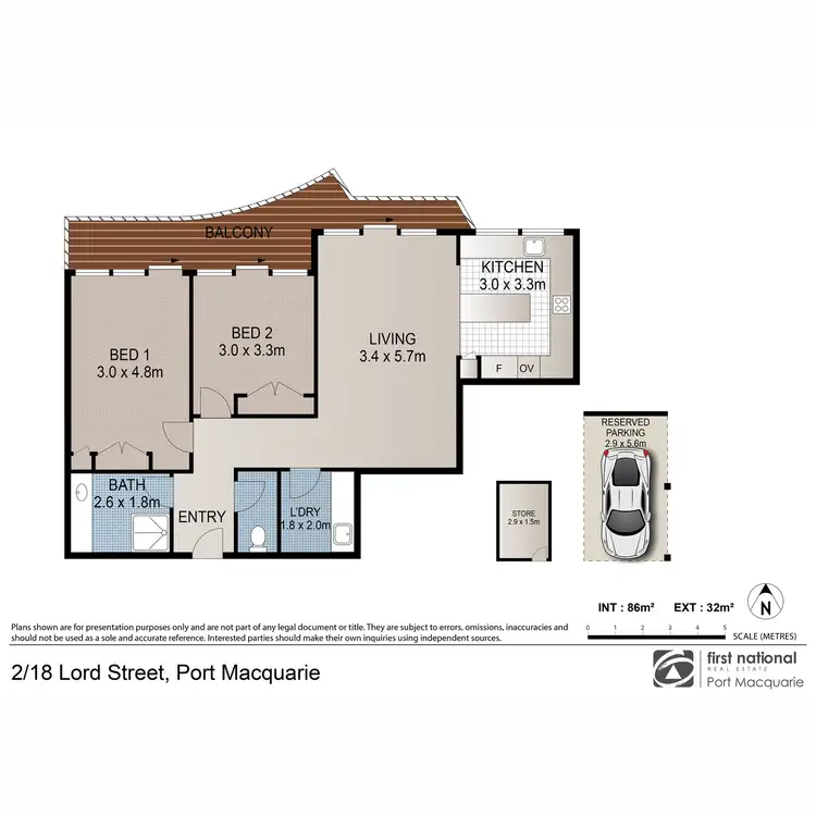 Floorplan of Homely unit listing, 2/18 Lord Street, Port Macquarie NSW 2444