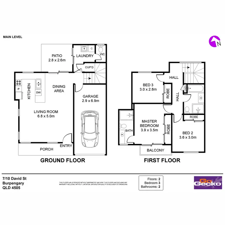 Floorplan of Homely townhouse listing, 7/10 David Street, Burpengary QLD 4505