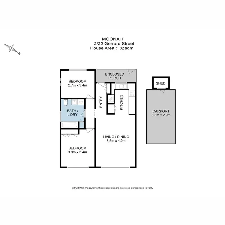 Floorplan of Homely unit listing, 2/22 Gerrard Street, Moonah TAS 7009