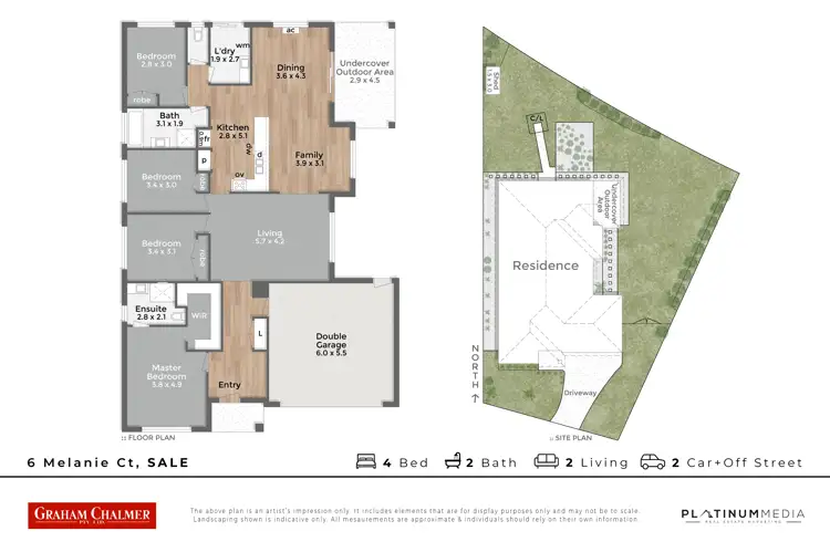 Floorplan of Homely house listing, 6 Melanie Court, Sale VIC 3850