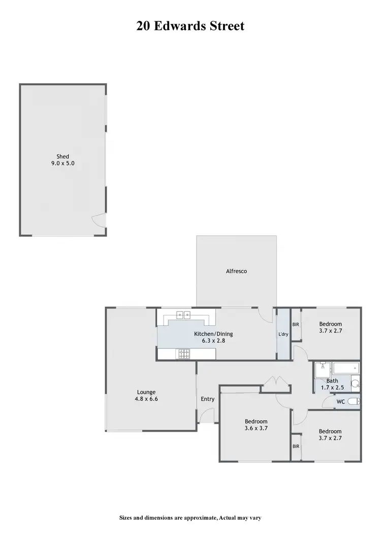 Floorplan of Homely house listing, 20 Edwards Street, Wangaratta VIC 3677