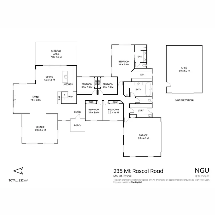 Floorplan of Homely house listing, 235 Mount Rascal Road, Mount Rascal QLD 4350