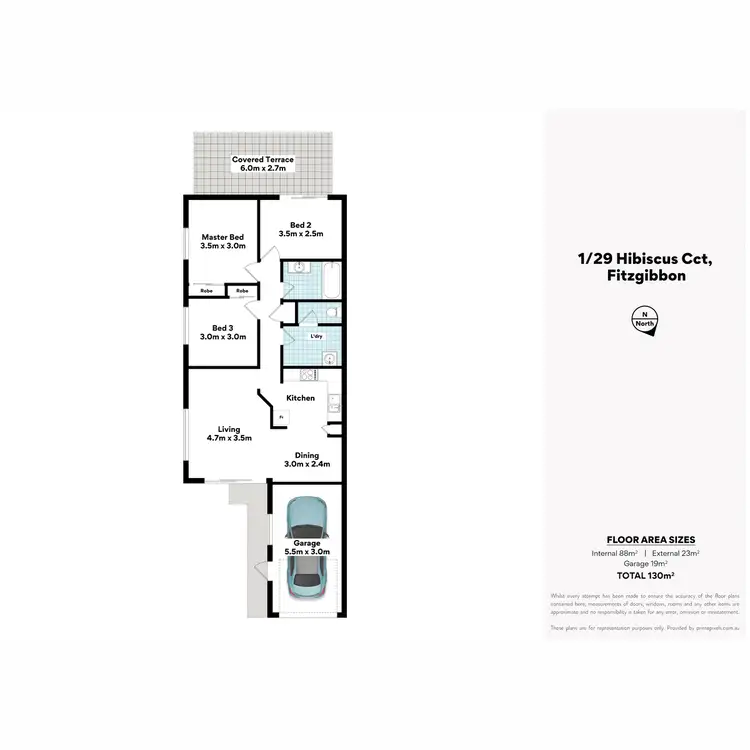 Floorplan of Homely semi-detached listing, 1/29 Hibiscus Circuit, Fitzgibbon QLD 4018