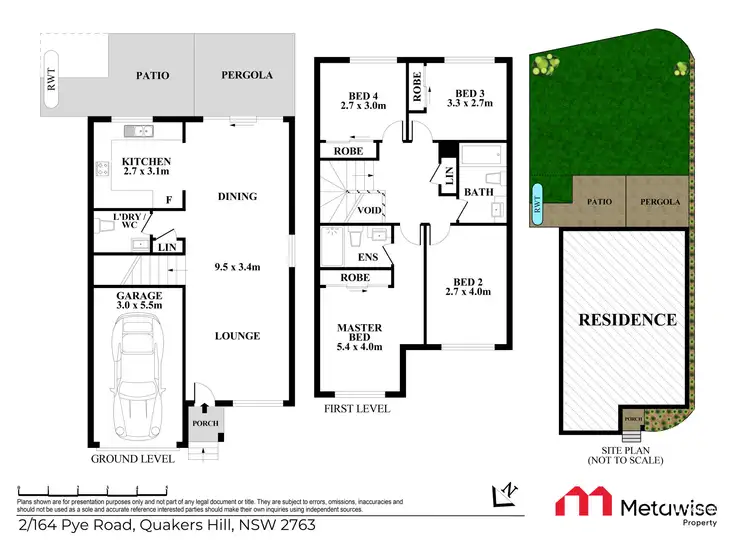 Floorplan of Homely townhouse listing, 2/164 Pye Road, Quakers Hill NSW 2763