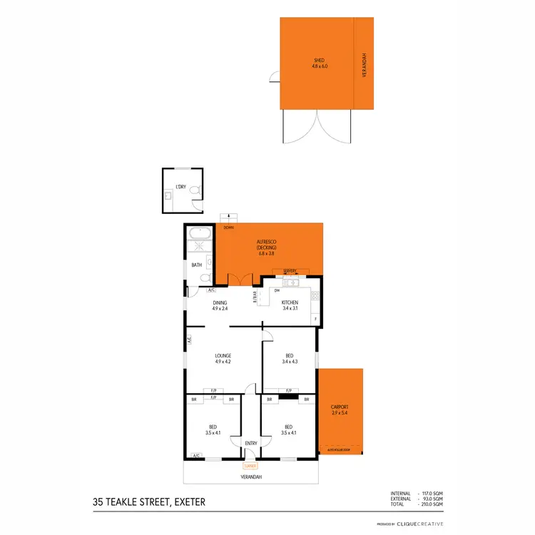 Floorplan of Homely house listing, 35 Teakle Street, Exeter SA 5019