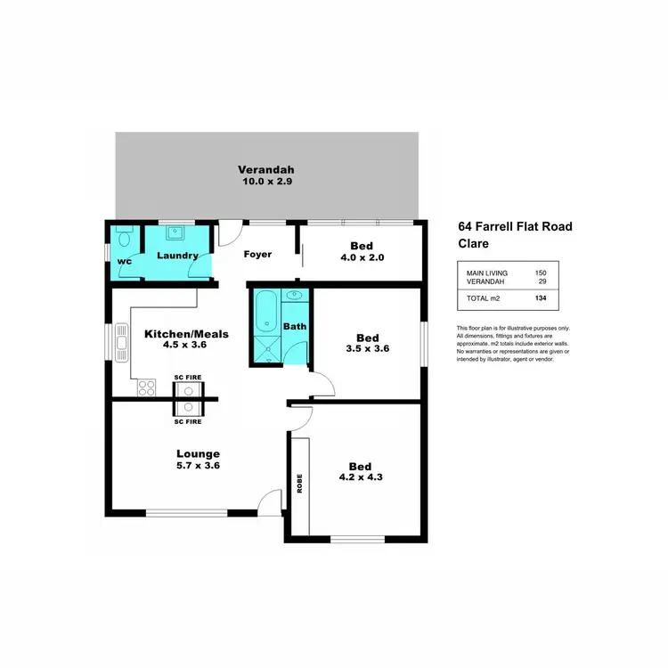 Floorplan of Homely house listing, 64 Farrell Flat Road, Clare SA 5453