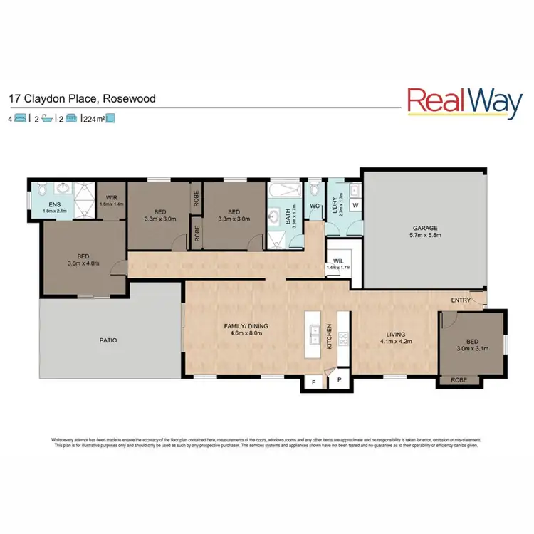 Floorplan of Homely house listing, 17 Claydon Place, Rosewood QLD 4340