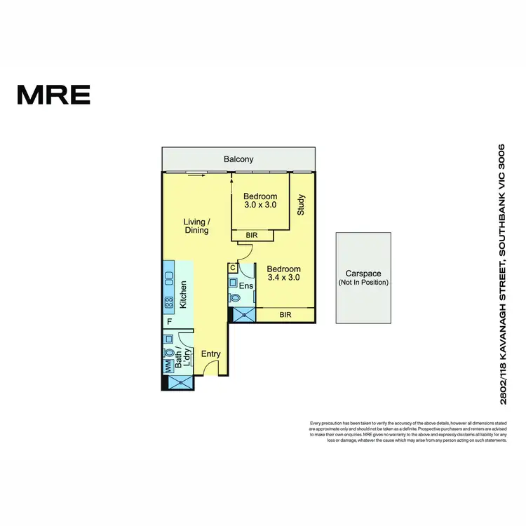 Floorplan of Homely apartment listing, 2802/118 Kavanagh Street, Southbank VIC 3006