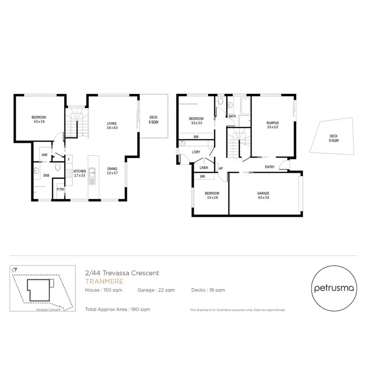Floorplan of Homely unit listing, 2/44 Trevassa Crescent, Tranmere TAS 7018