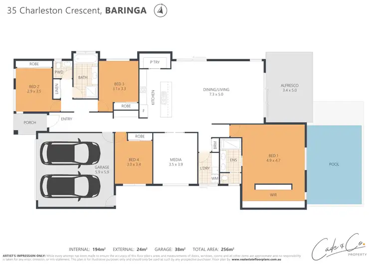 Floorplan of Homely house listing, 35 Charleston Crescent, Baringa QLD 4551