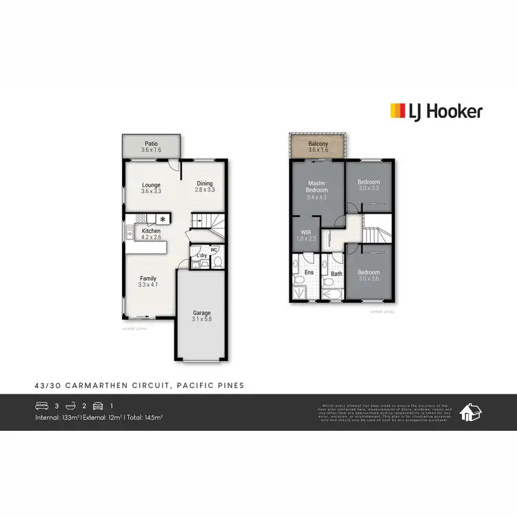Floorplan of Homely townhouse listing, 43/30 Carmarthen Circuit, Pacific Pines QLD 4211