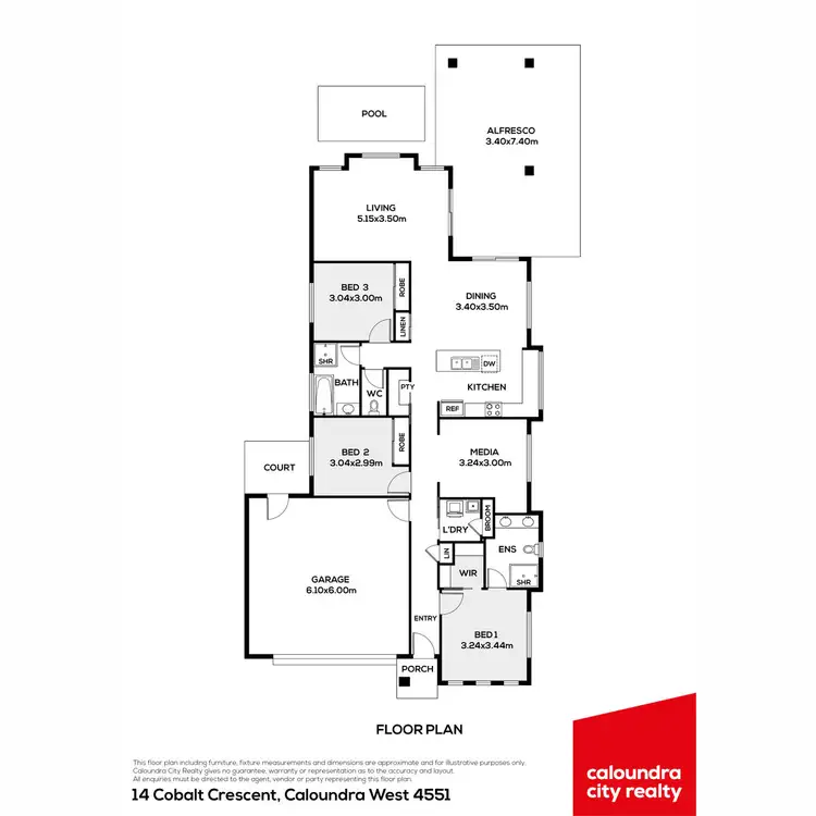 Floorplan of Homely house listing, 14 Cobalt Crescent, Caloundra West QLD 4551