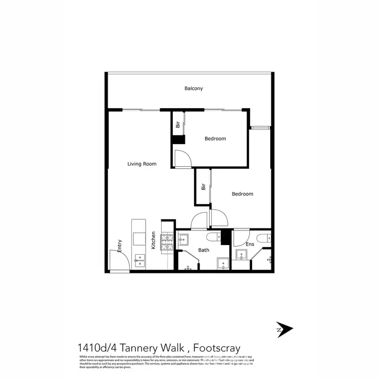 Floorplan of Homely apartment listing, 1410D/4 Tannery Walk, Footscray VIC 3011
