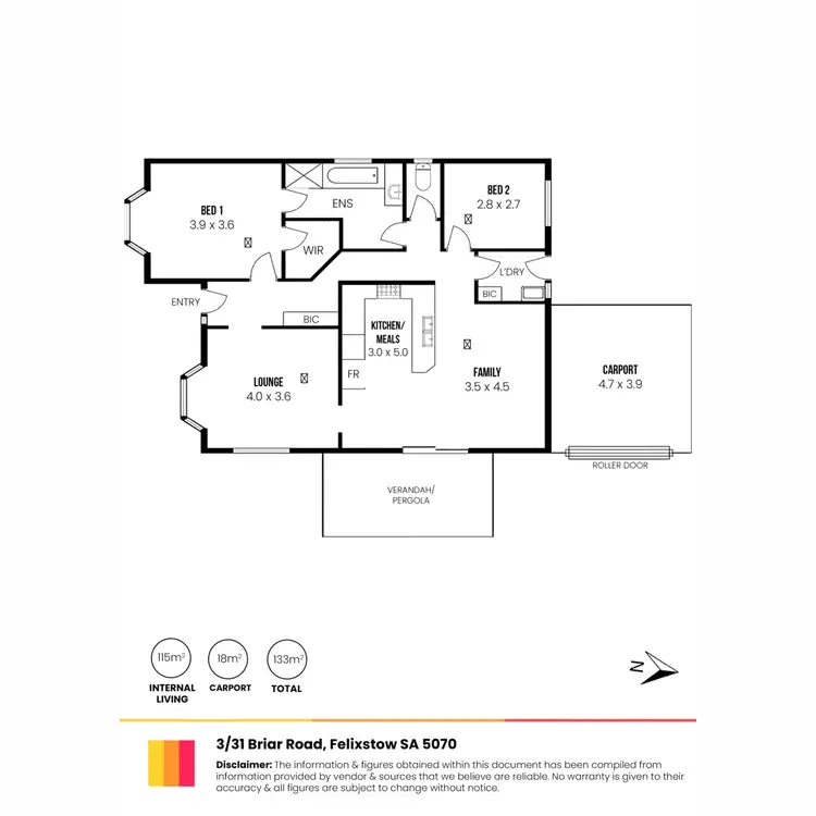 Floorplan of Homely unit listing, 3/31 Briar Road, Felixstow SA 5070
