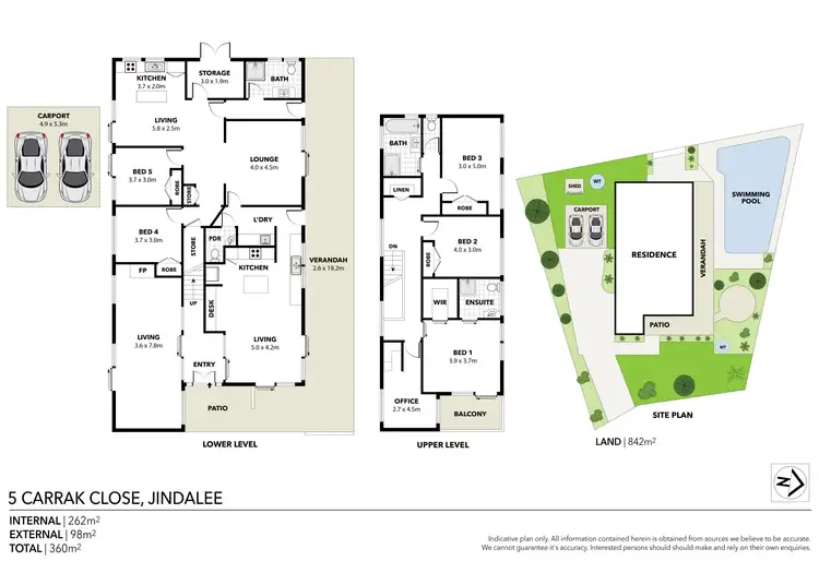 Floorplan of Homely house listing, 5 Carrak Close, Jindalee QLD 4074