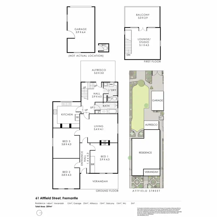Floorplan of Homely house listing, 61 Attfield Street, Fremantle WA 6160