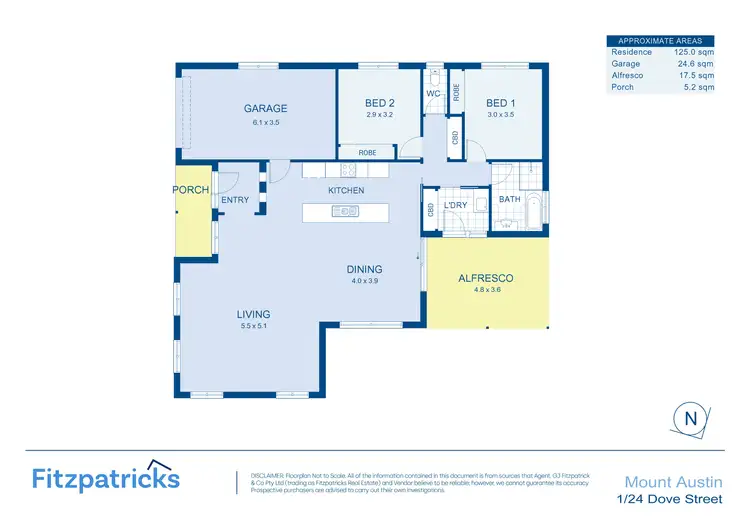 Floorplan of Homely unit listing, 1/24 Dove Street, Mount Austin NSW 2650