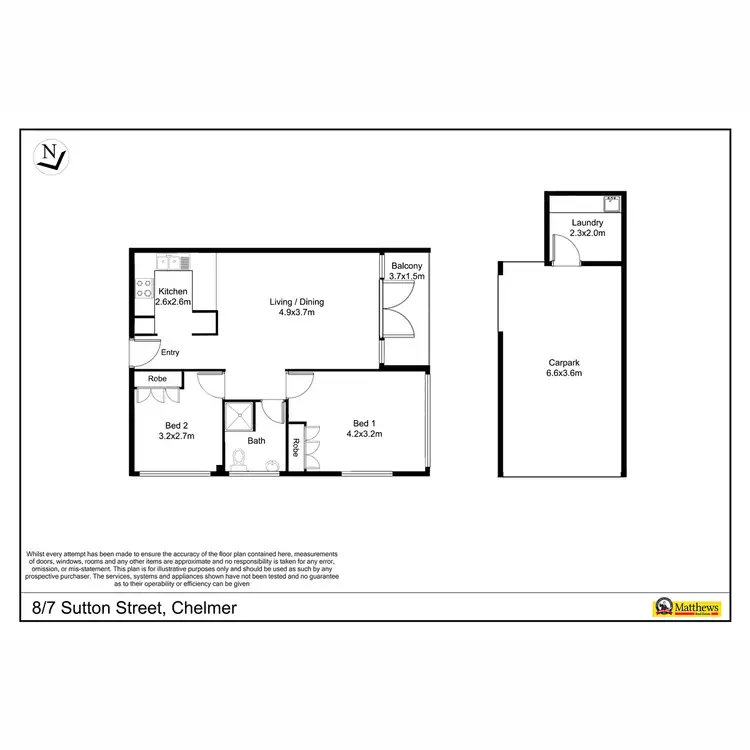 Floorplan of Homely unit listing, 8/7 Sutton Street, Chelmer QLD 4068