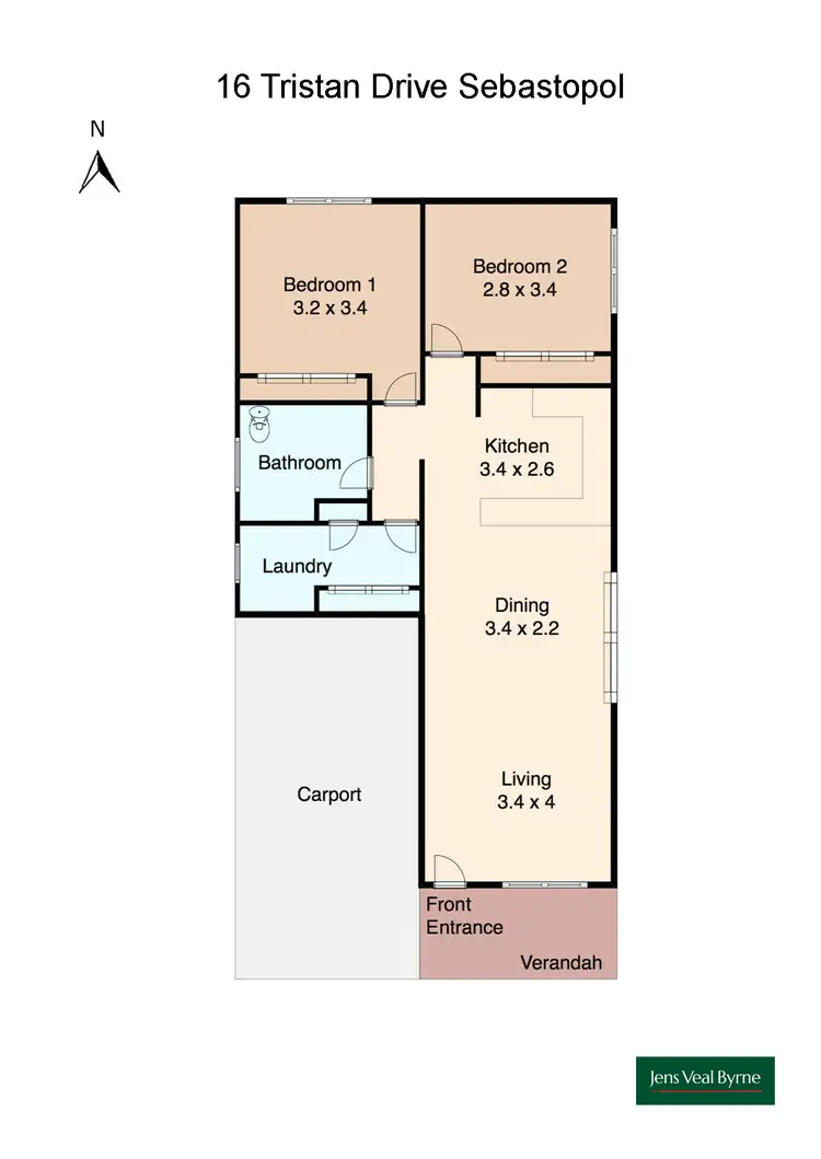 Floorplan of Homely townhouse listing, 16 Tristan Drive, Sebastopol VIC 3356
