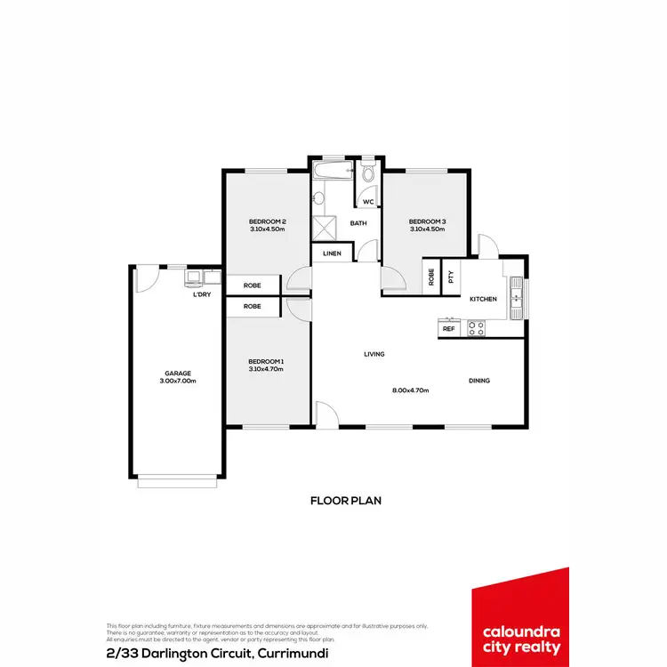 Floorplan of Homely semi-detached listing, 2/33 Darlington Circuit, Currimundi QLD 4551