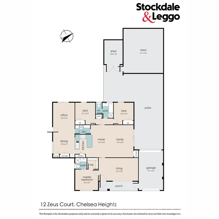 Floorplan of Homely house listing, 12 Zeus Court, Chelsea Heights VIC 3196