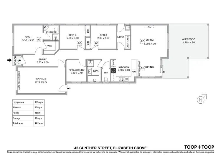 Floorplan of Homely house listing, 45 Gunther Street, Elizabeth Grove SA 5112