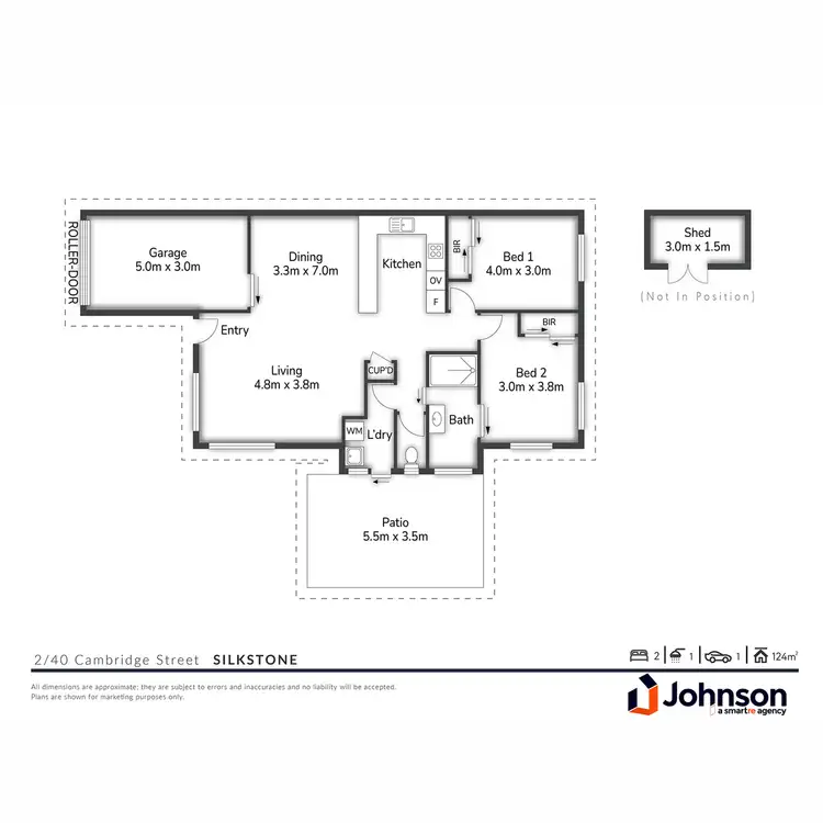 Floorplan of Homely semi-detached listing, 2/40 Cambridge Street, Silkstone QLD 4304