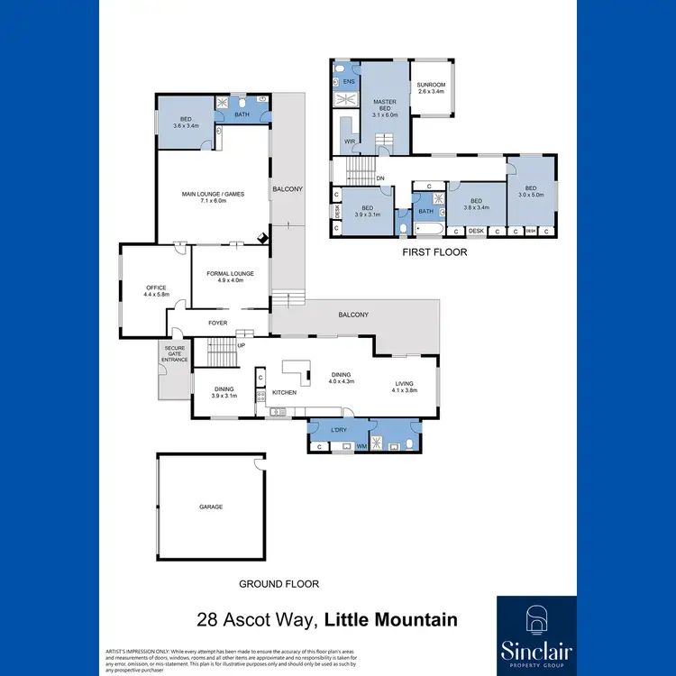 Floorplan of Homely house listing, 28 Ascot Way, Little Mountain QLD 4551