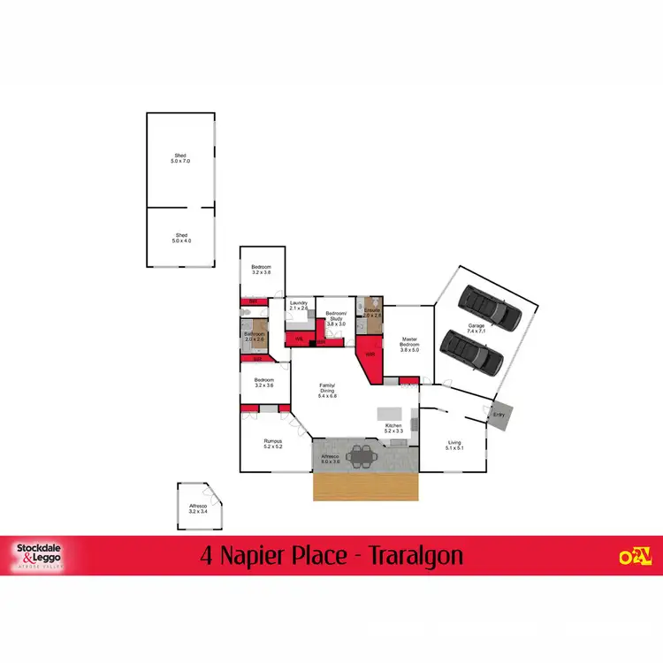 Floorplan of Homely house listing, 4 Napier Place, Traralgon VIC 3844