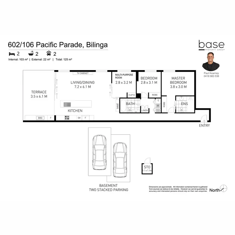 Floorplan of Homely apartment listing, 602/106 Pacific Parade, Bilinga QLD 4225
