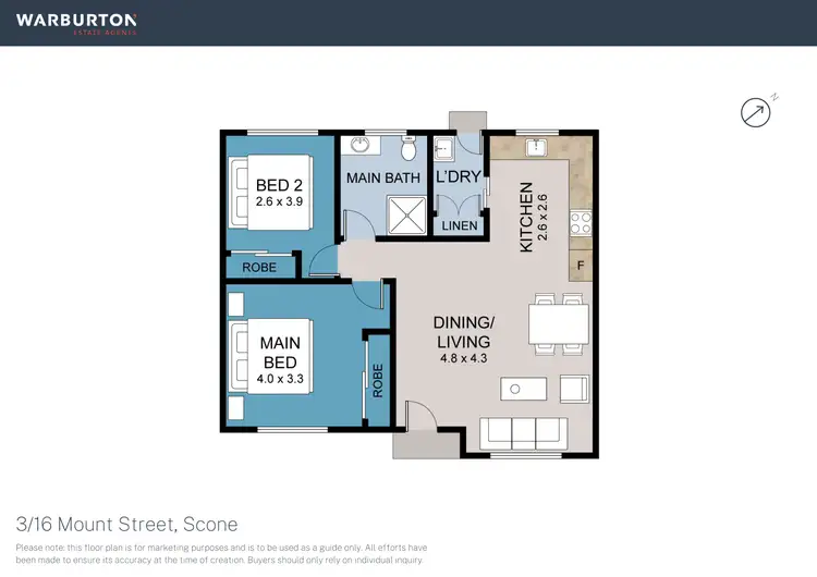 Floorplan of Homely unit listing, 3/16 Mount Street, Scone NSW 2337
