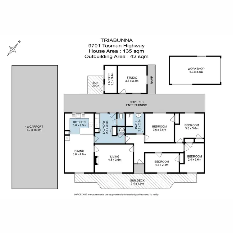 Floorplan of Homely house listing, 9701 Tasman Highway, Triabunna TAS 7190