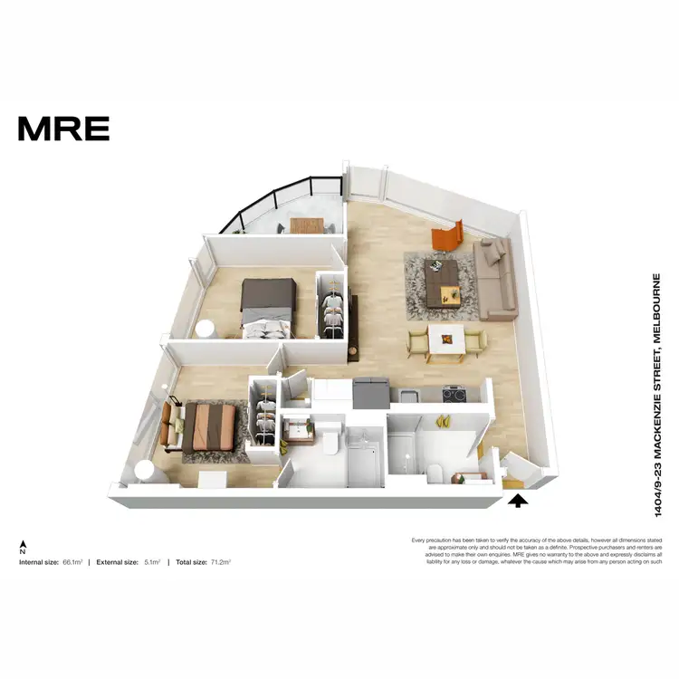 Floorplan of Homely apartment listing, 1404/9-23 Mackenzie Street, Melbourne VIC 3000
