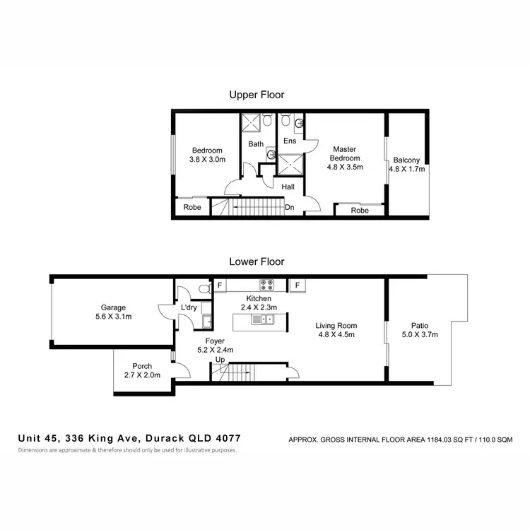 Floorplan of Homely townhouse listing, 45/336 King Avenue, Durack QLD 4077