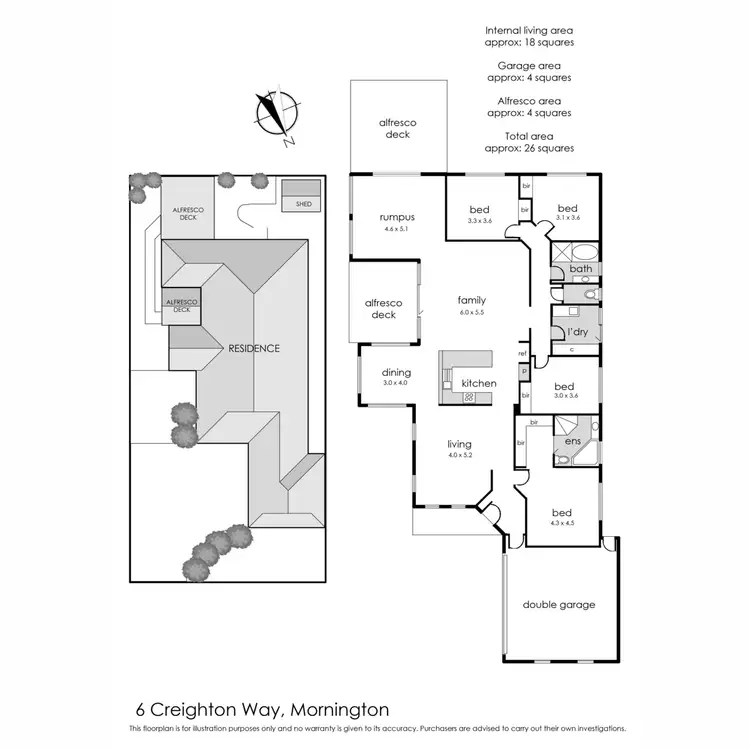 Floorplan of Homely house listing, 6 Creighton Way, Mornington VIC 3931