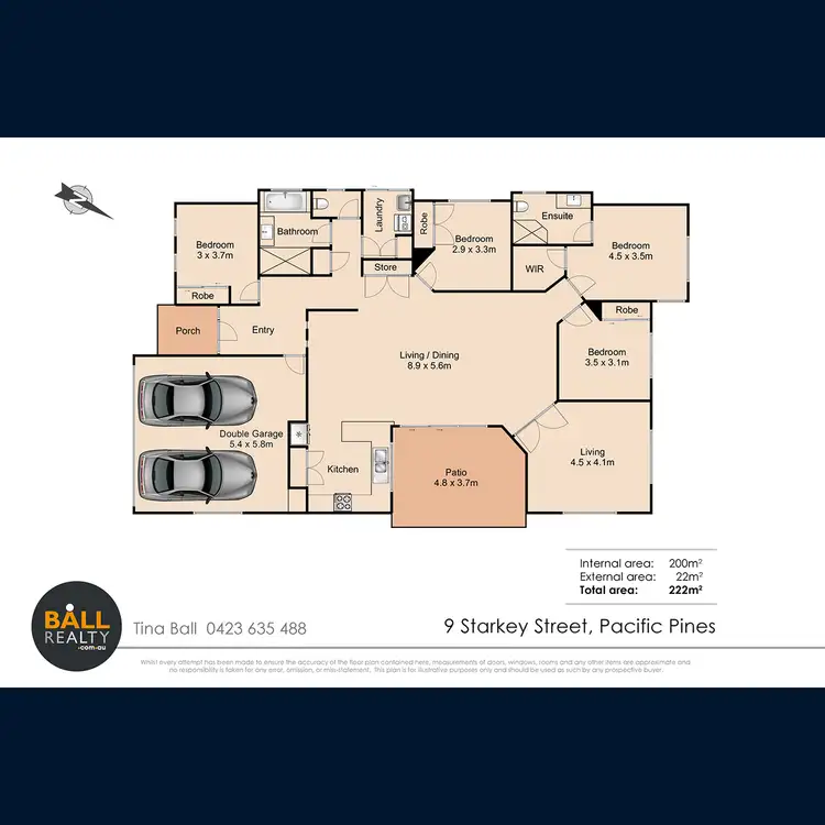 Floorplan of Homely house listing, 9 Starkey Street, Pacific Pines QLD 4211