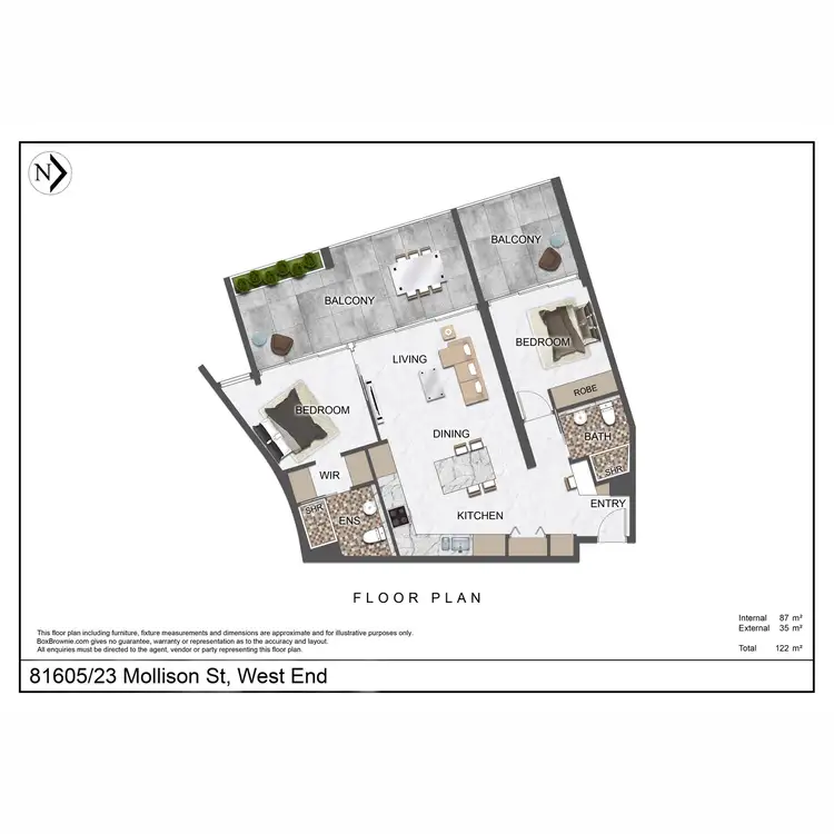 Floorplan of Homely apartment listing, 81605/23 Mollison Street, West End QLD 4101