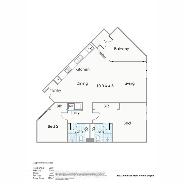 Floorplan of Homely apartment listing, 22/22 Heirisson Way, North Coogee WA 6163