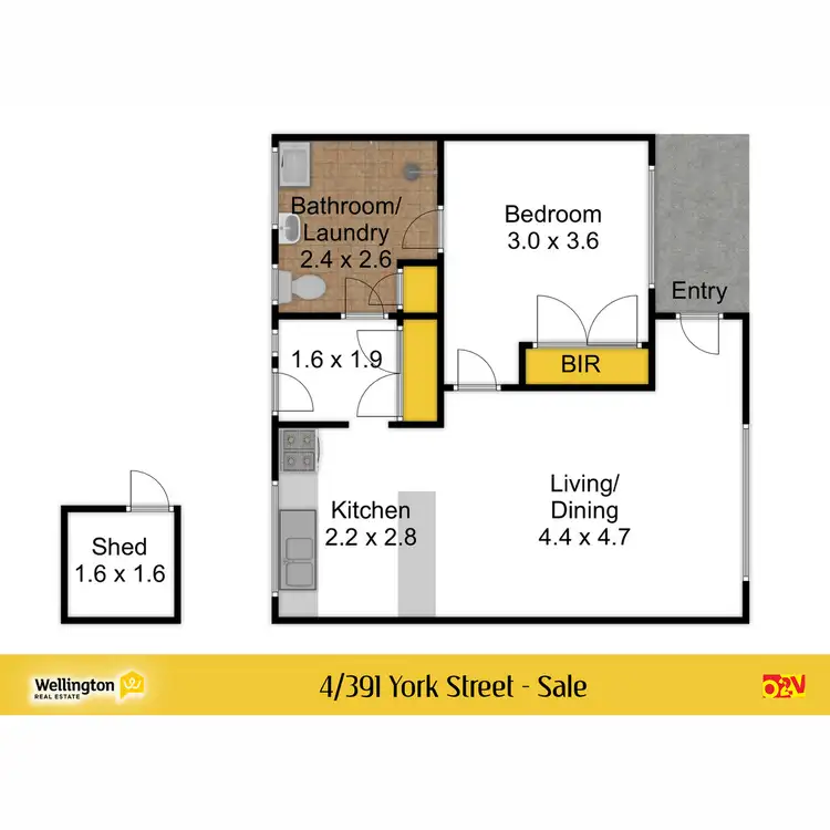 Floorplan of Homely unit listing, 4/391 York Street, Sale VIC 3850