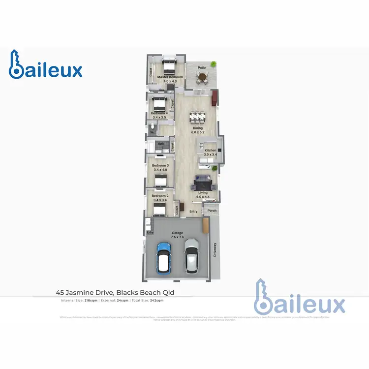 Floorplan of Homely house listing, 45 Jasmine Drive, Blacks Beach QLD 4740