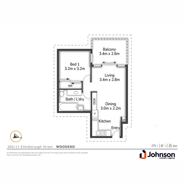 Floorplan of Homely apartment listing, 306/11 Ellenborough Street, Woodend QLD 4305