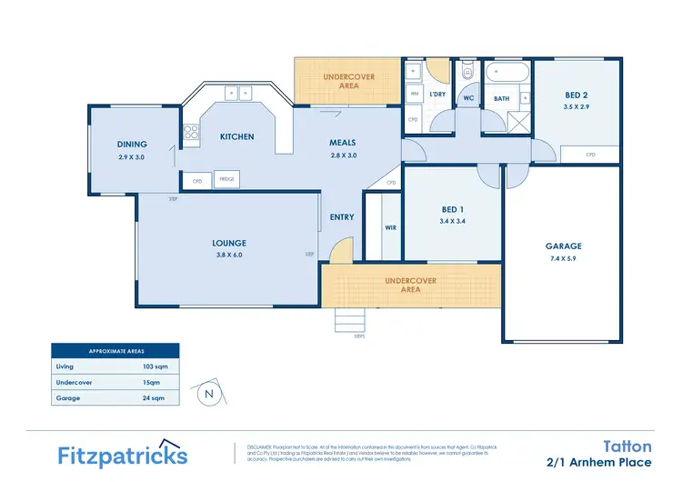 Floorplan of Homely unit listing, 2/1 Arnhem Place, Tatton NSW 2650