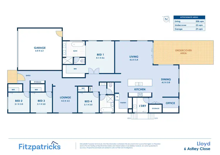 Floorplan of Homely house listing, 6 Astley Close, Lloyd NSW 2650