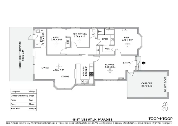 Floorplan of Homely house listing, 15 St Ives Walk, Paradise SA 5075