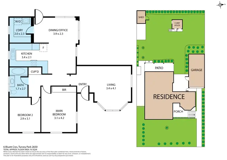 Floorplan of Homely house listing, 6 Bluett Crescent, Turvey Park NSW 2650