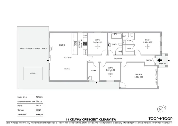 Floorplan of Homely house listing, 13 Kelway Crescent, Clearview SA 5085