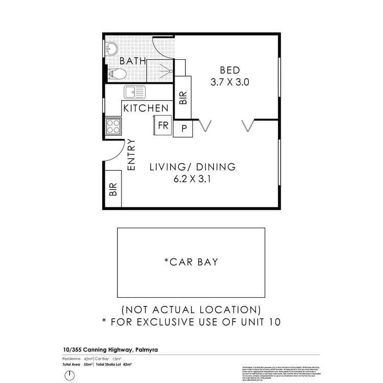 Floorplan of Homely apartment listing, 10/355 Canning Highway, Palmyra WA 6157